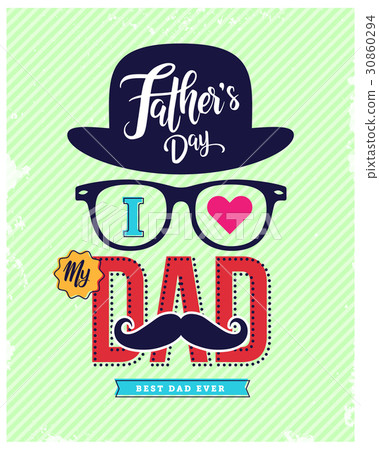 图库插图: vintage poster for happy fathers day card.
