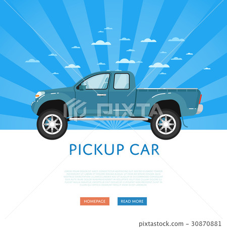 插图素材: website design with pickup truck