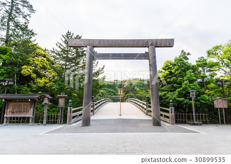 图库照片 伊势神社uchimiya uji bridge鸟居