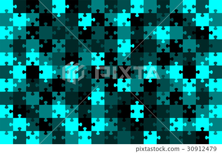 插图素材: jigsaw puzzle blue green color illustration