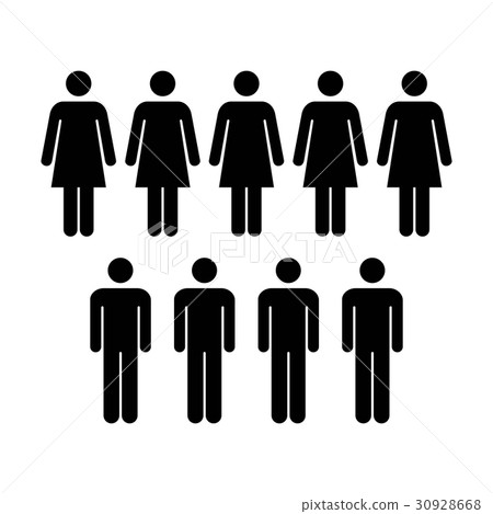 图库插图: people icon - vector group of men and women team
