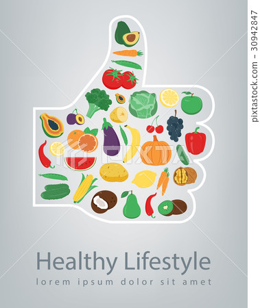 图库插图: healthy lifestyle concept. we are what we eat