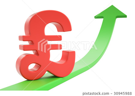 文字/记号 记号/符号 箭头 growth green arrow with symbol of pound
