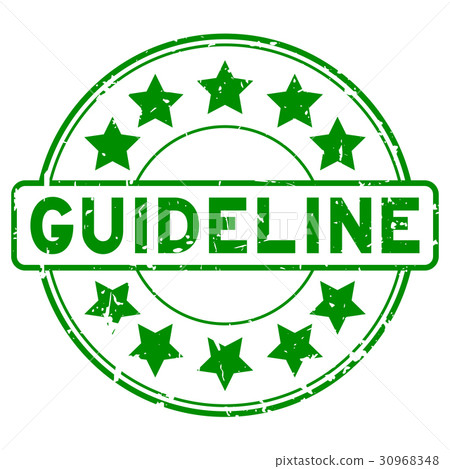guideline, 图库插图: grunge green guideline round rubber seal stamp