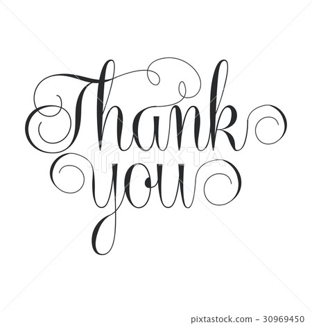 插图素材: thank you handwritten inscription vector