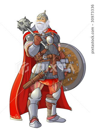 图库插图: viking with a club