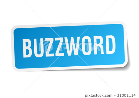 插图素材: buzzword square sticker on white