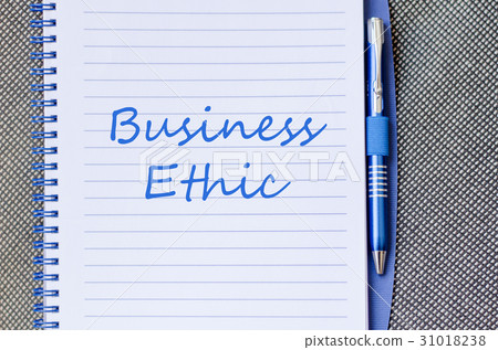 图库照片: business ethic write on notebook