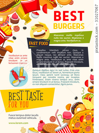 图库插图: vector poster for fast food burgers restaurant