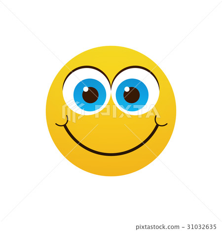 图库插图: yellow smiling cartoon face positive people