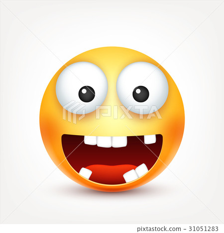 插图素材: smiley,smiling ,happy emoticon with teeth. yellow