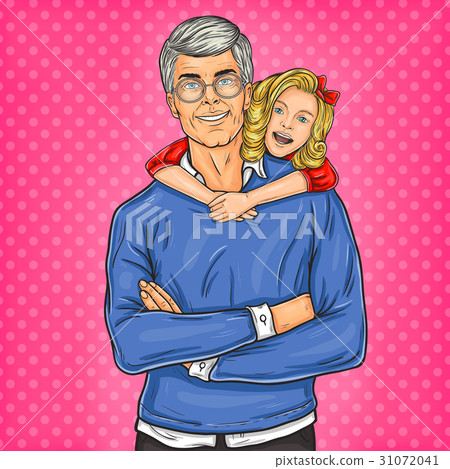 图库插图: grandfather and his beloved granddaughter