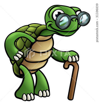 插图素材: elderly tortoise cartoon character