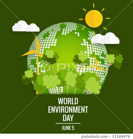 图库插图: world environment day concept. green eco earth.