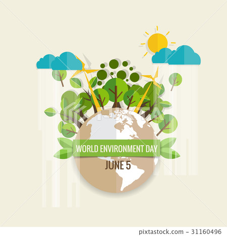 插图素材: world environment day concept. green eco earth.
