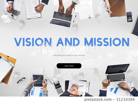 图库照片: vision and mission inspiration word