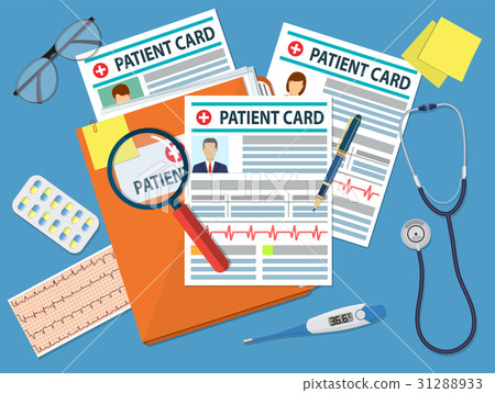 插图素材: folder with patient card