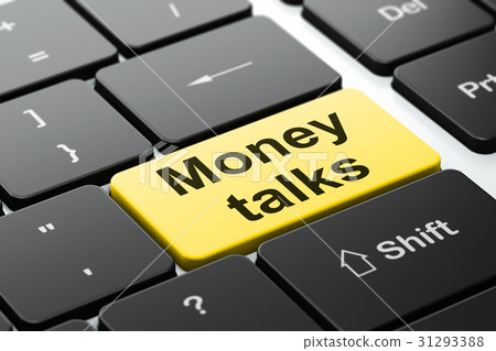 插图素材: business concept: money talks on computer keyboard