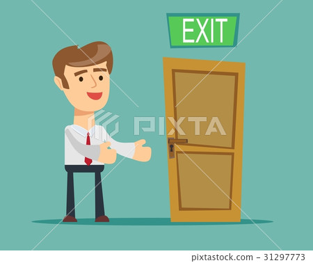 插图素材: businessman has found exit, concept