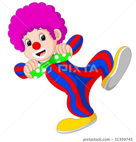 插图素材: clown using big tie cartoon