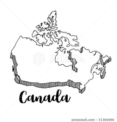 图库插图: hand drawn of canada map, vector illustration