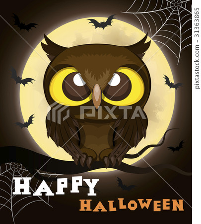 插图素材: halloween poster owl