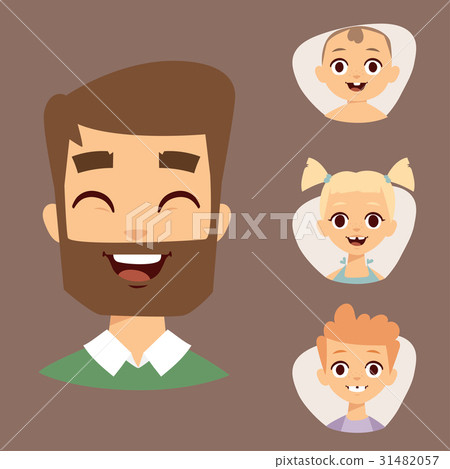 Vector Set Beautiful Emoticons Face Of People Stock Illustration