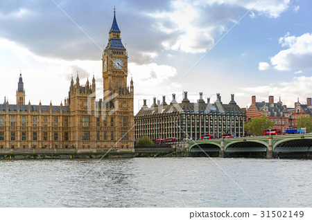 图库照片: big ben at the palace of westminster in london, uk