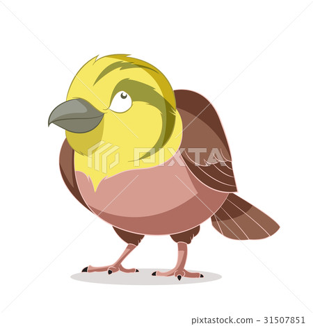 插图素材: cartoon smiling yellowhammer