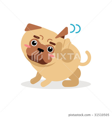 插图素材: funny pug dog character scratching an itch vector 查看