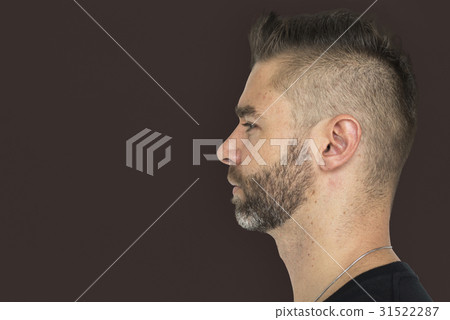 图库照片: men adult spiky hair side