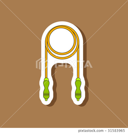 图库插图: paper sticker on stylish background jump rope