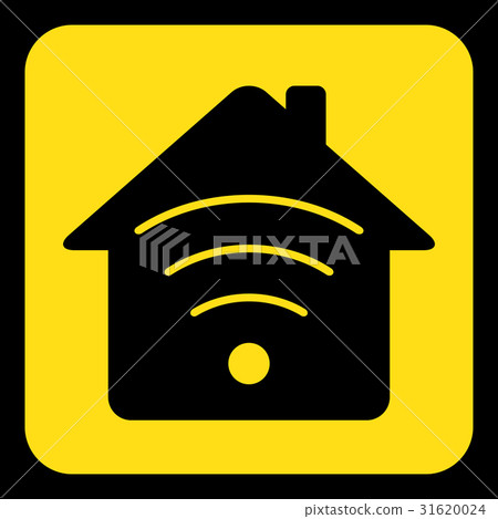 yellow black sign house with signal icon 首页 插图 姿势/表情