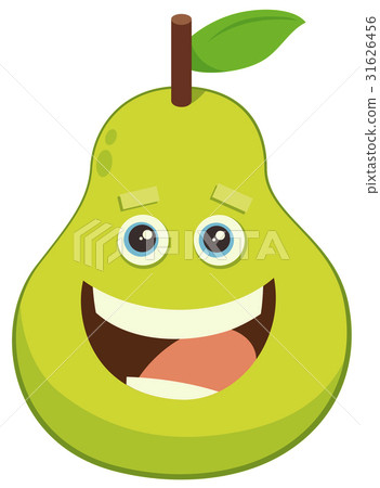 插图素材: cartoon pear fruit character