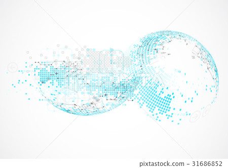 插图素材: abstract blue technology business background.