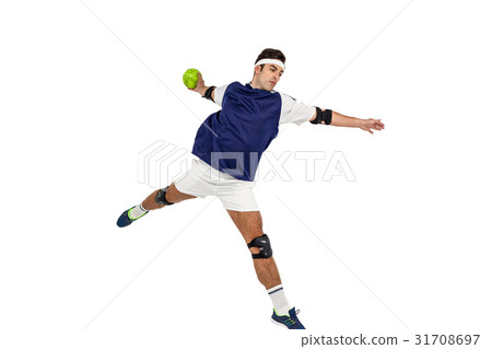 图库照片: sportsman throwing a ball