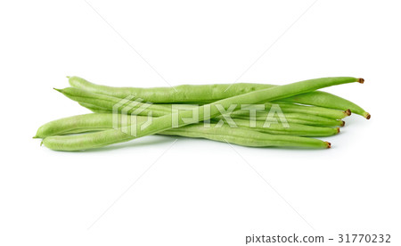 图库照片: green beans on white background