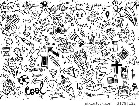 插图素材 hand drawing doodle vector illustration.