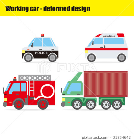 插图素材: 工作车的例证|警车,救护车,消防车,拖车 查看全部