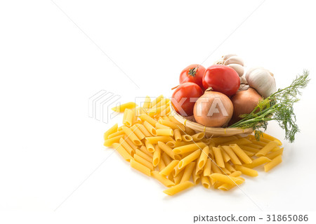 图库照片: dry pasta spaghetti with ingredient