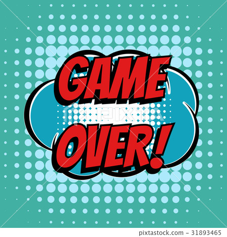 插图素材: game over comic book bubble text retro style