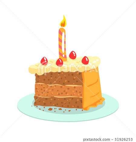 插图素材: birthday cake with candle, celebration party 查看全部