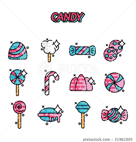 插图素材: candy cartoon concept icons