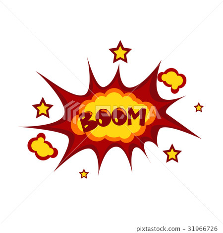 图库插图: boom sticker chat message label icon colorful