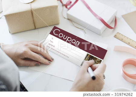 图库照片: gift voucher coupon discount special offer