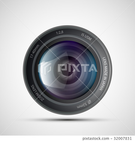 插图素材: icon of lens from the photo camera. stock vector.