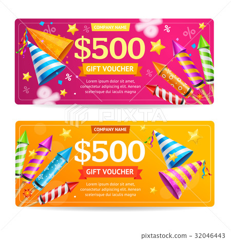 插图素材: gift voucher template set. vector