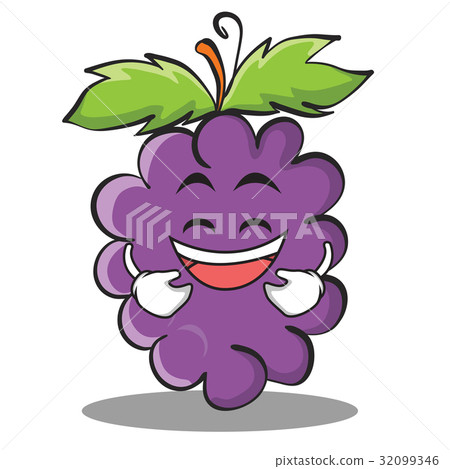 插图素材: laughing grape character cartoon collection