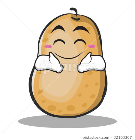 插图素材: happy potato character cartoon style