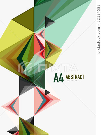 图库插图: triangular low poly vector a4 size geometric